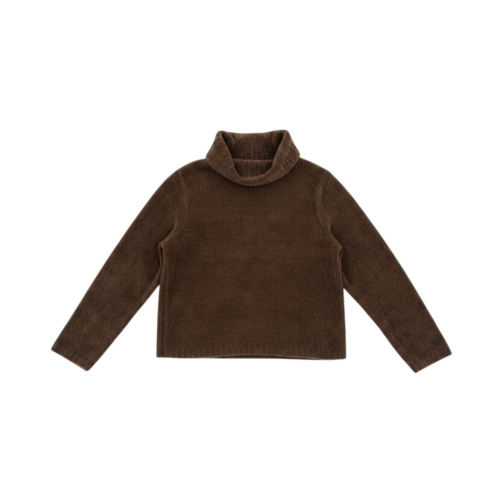 Jeanne Pierre Brown Turtleneck Sweater Large Soft Knit Textured Pullover Cozy